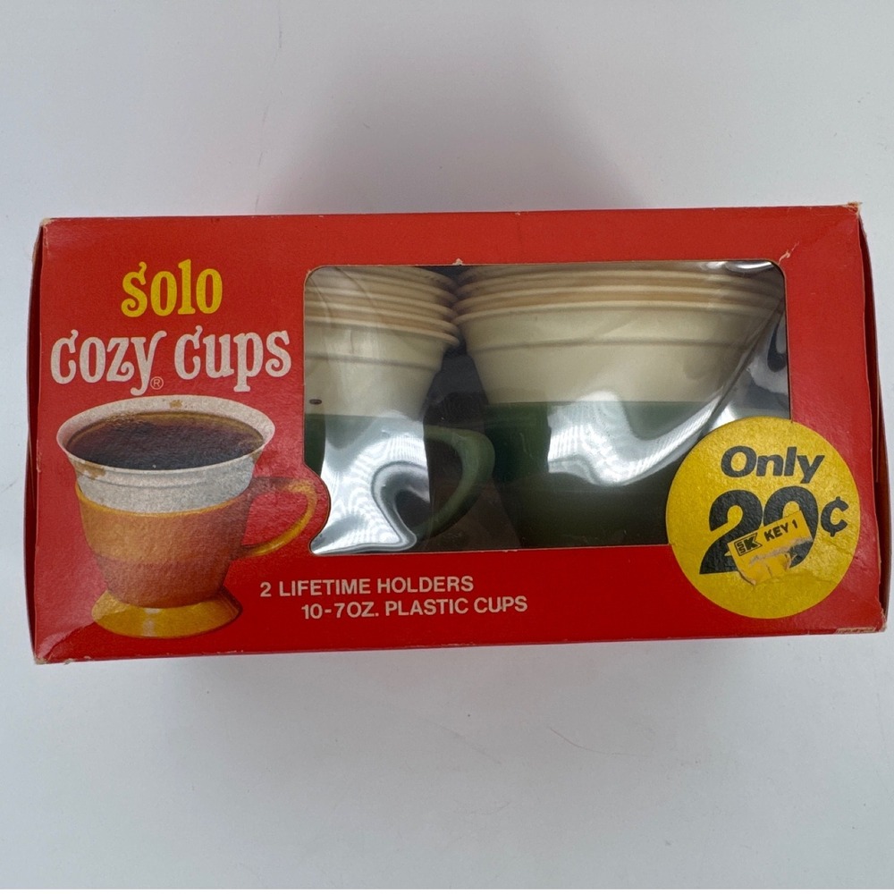 Solo Cozy Cups Vintage 7oz Green Retro Mid Century Modern 2 Holders 10 Cups